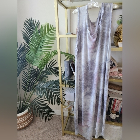 Blue and Purple Tye Dye Beach and Swim Midi Cover Up - Size Medium - Picture 1 of 7